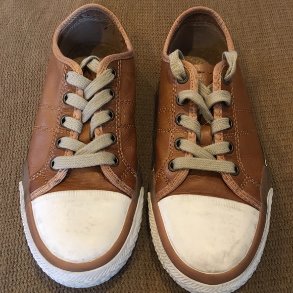 Frye Other - Frye Low Lace sneaker. Brown with white toe